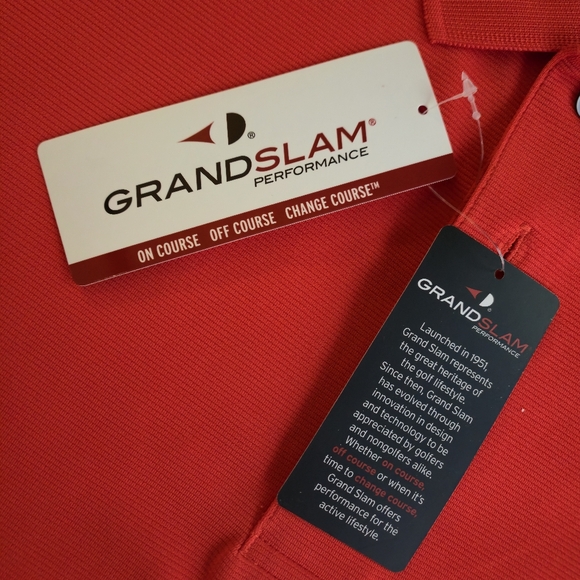 Grand Slam Performance Golf Polo Red Alert M - Picture 3 of 7